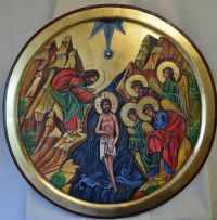 Nr.369. Ikona Chrztu w Jordanie-wym.50-50cm